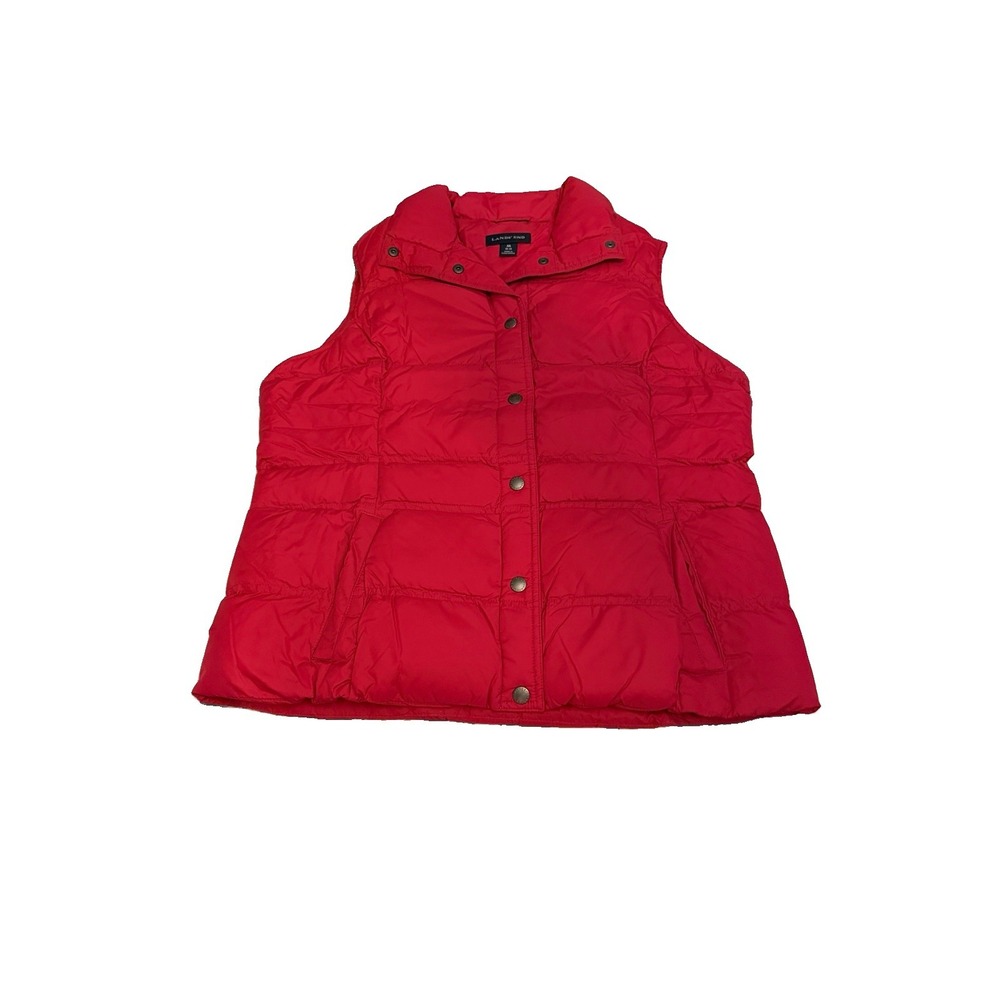 Lands End Goose Down Nylon Puffer Vest Womens M Quilted Layer Work Barn Gorpcore